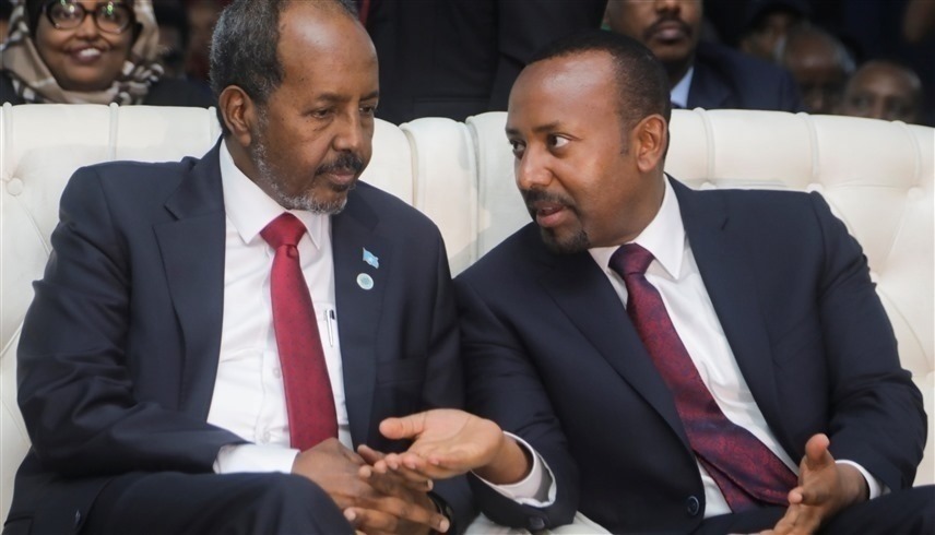 رئيس الصومال حسن شيخ محمود ورئيس وزراء إثيوبيا آبي أحمد (أرشيف)