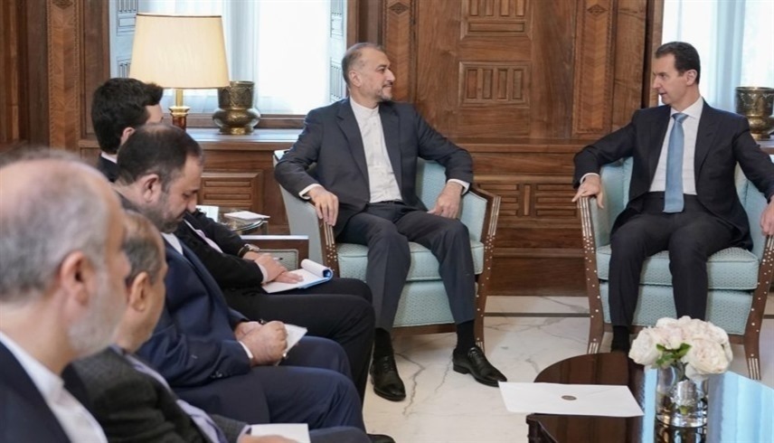 الرئيس السوي بشار الأسد ووزير الخارجية الإيراني حسين أمير عبداللهيان (سانا)