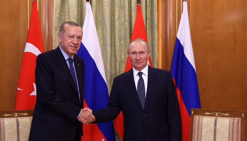 الرئيسان الروسي فلاديمير بوتين والتركي رجب طيب أردوغان (أ ف ب)