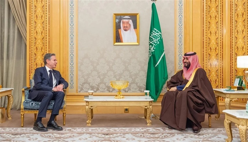 جانب من اللقاء بين ولي العهد السعودي ووزير الخارجية الأمريكي (واس)