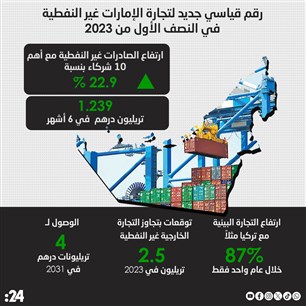 رقم قياسي جديد لتجارة الإمارات غير النفطية