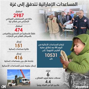 المساعدات الإماراتية تتدفق إلى غزة